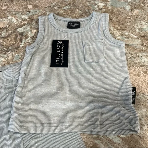 Little Bipsy Ribbed Tank & Biker Short Set 6-12M NWT - Picture 2 of 10